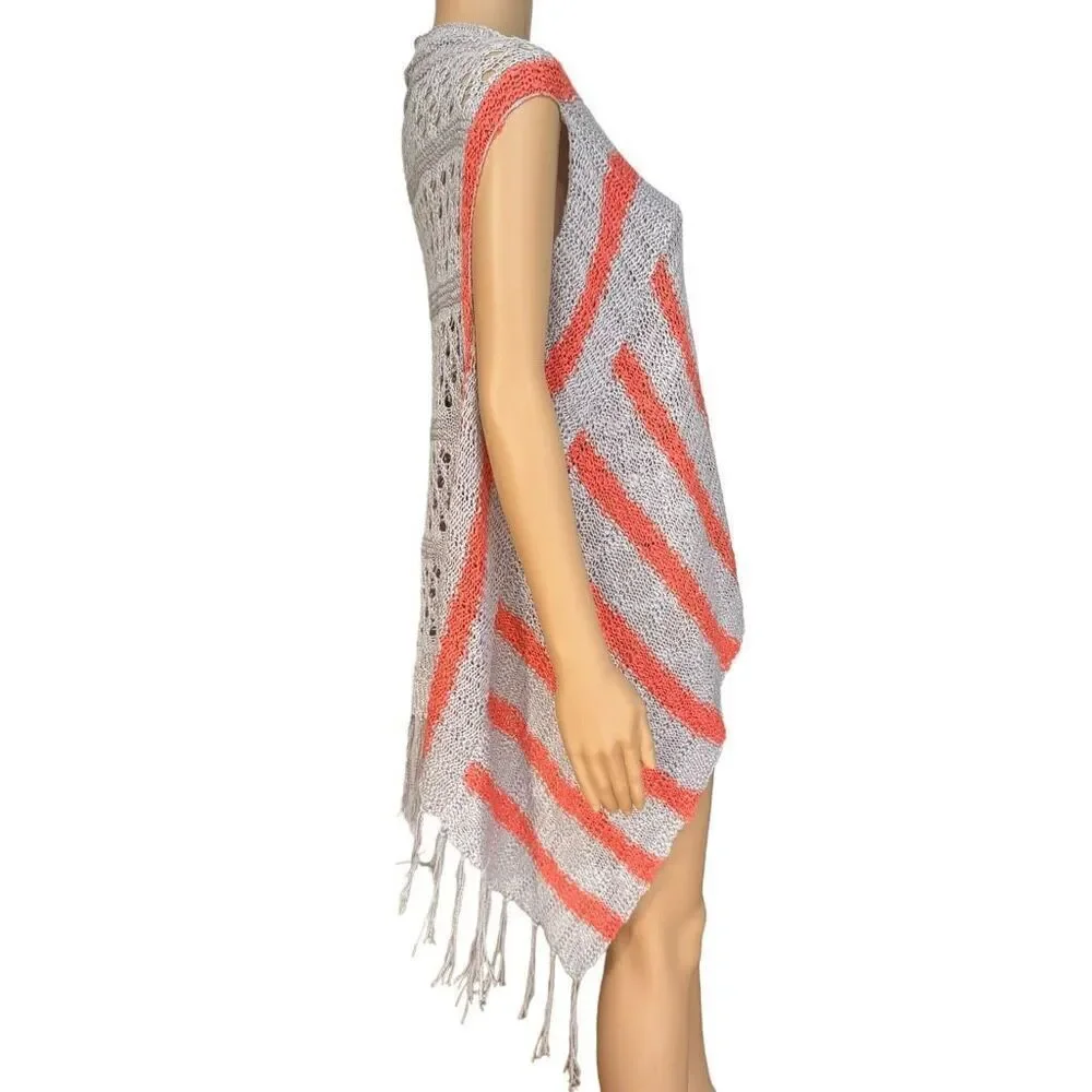 Hayden Los Angeles Fringe Cardigan Open Front knit Top  Sz S/M